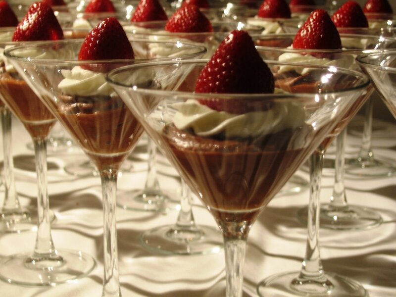 chocolate mousse with strawberries