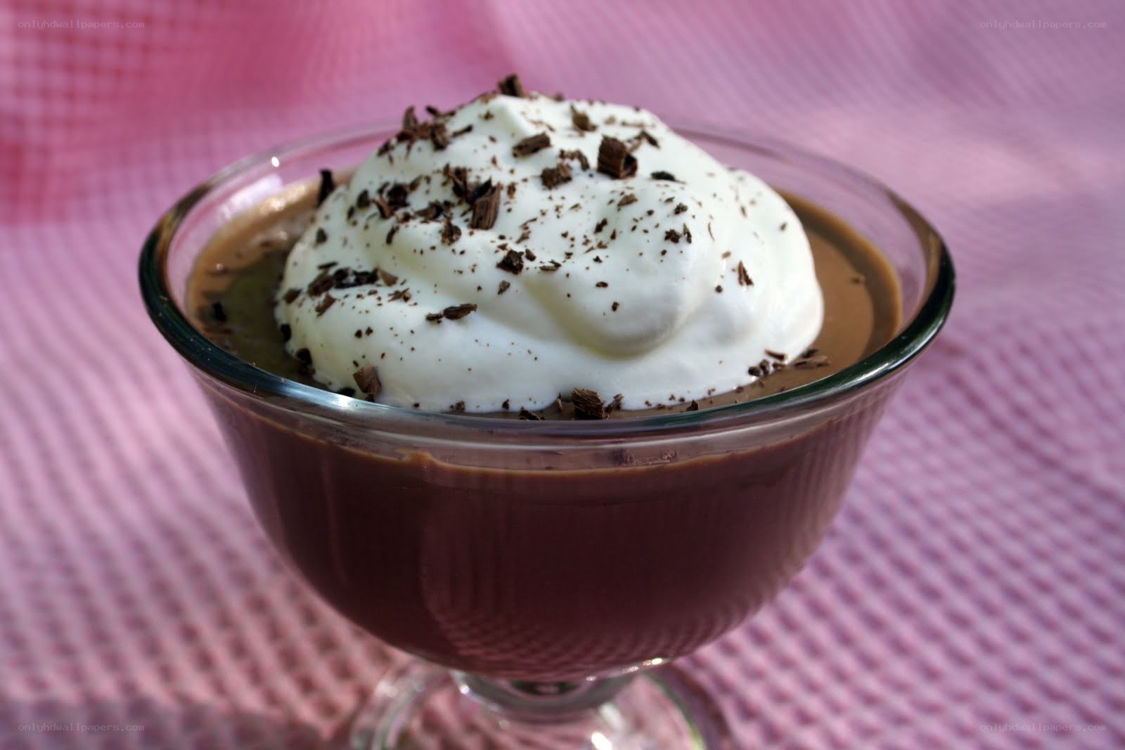 Chocolate mousse with whipped cream