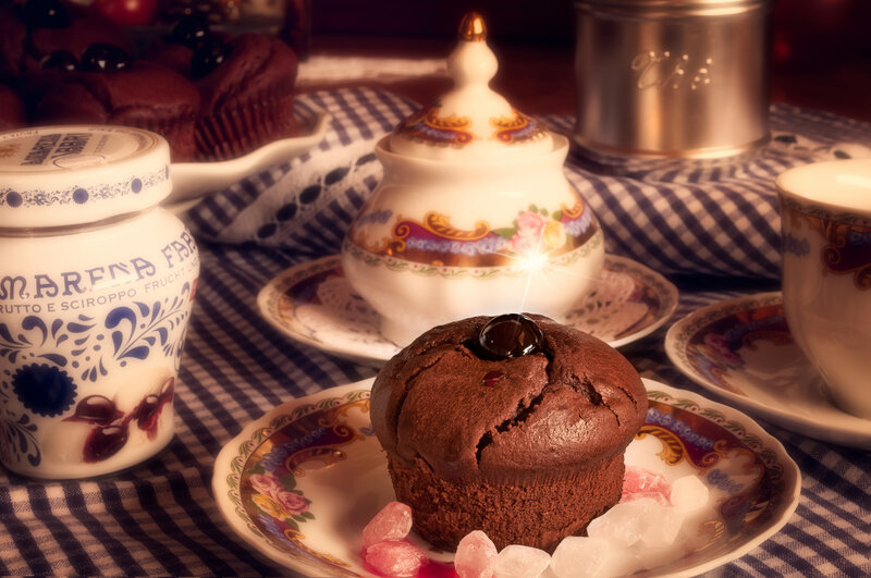 Chocolate Muffin on Plate