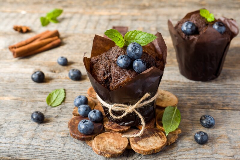Chocolate Muffin with Blueberries