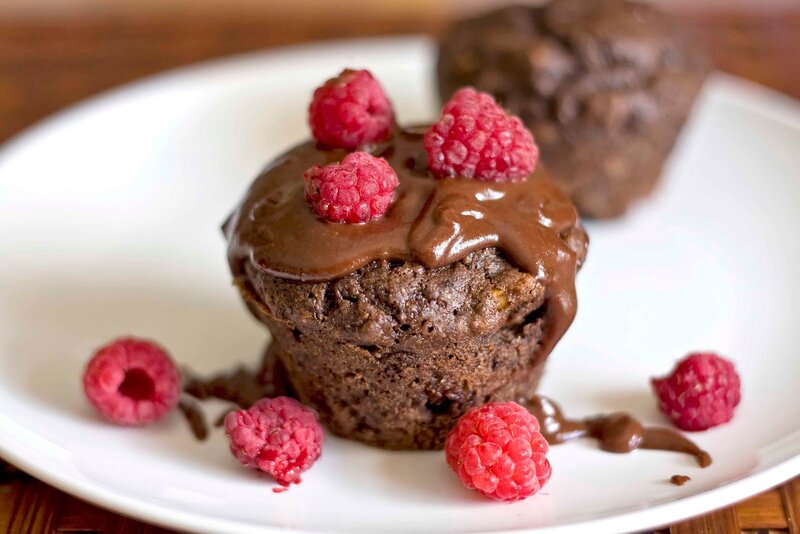 Chocolate Muffin with Raspberries