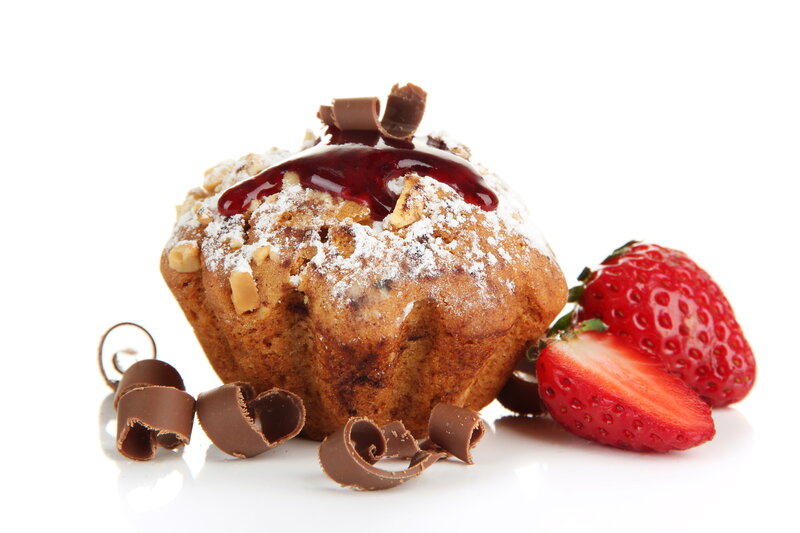 Chocolate Muffin with Strawberries