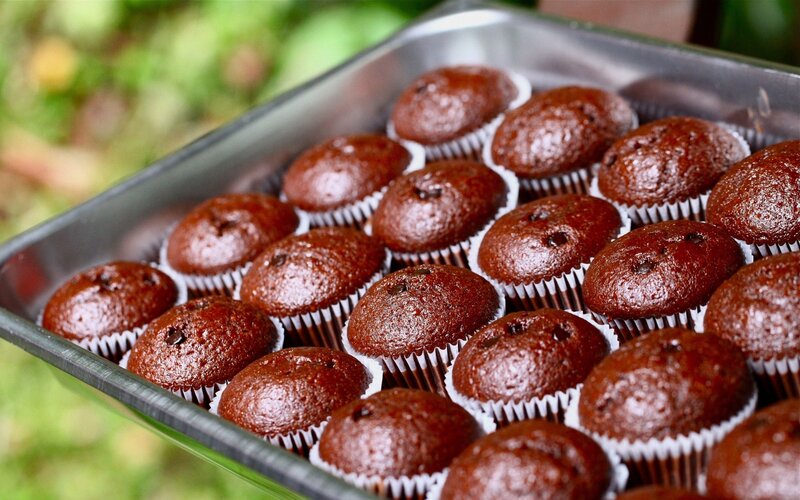 Chocolate Muffins in Tray