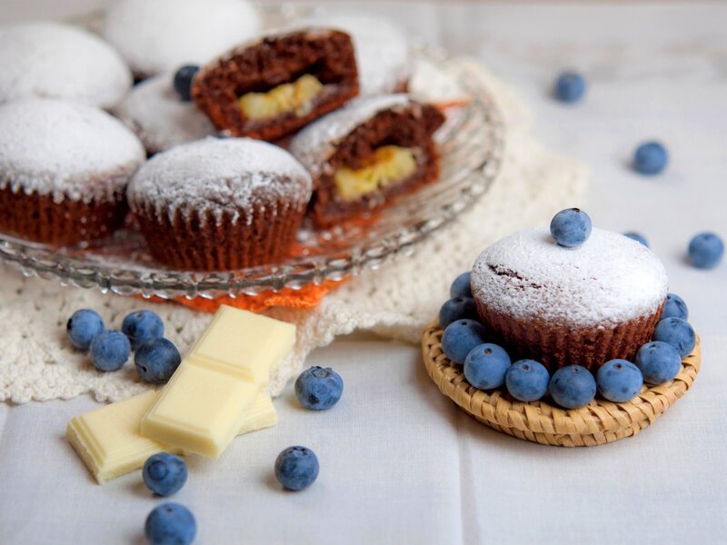 Chocolate Muffins with Blueberries