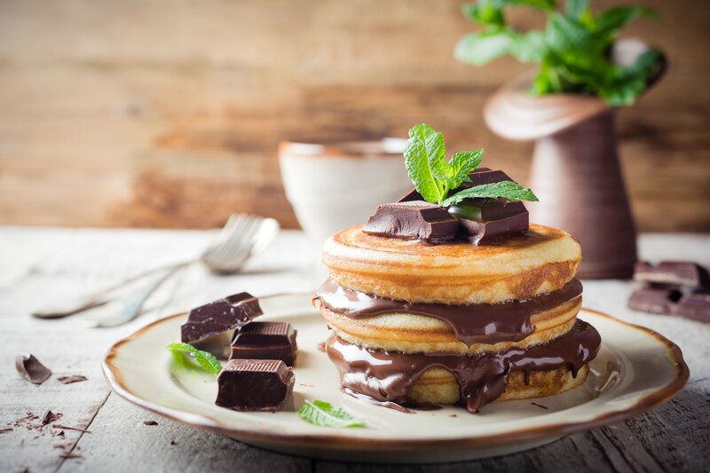Chocolate Pancakes Stack