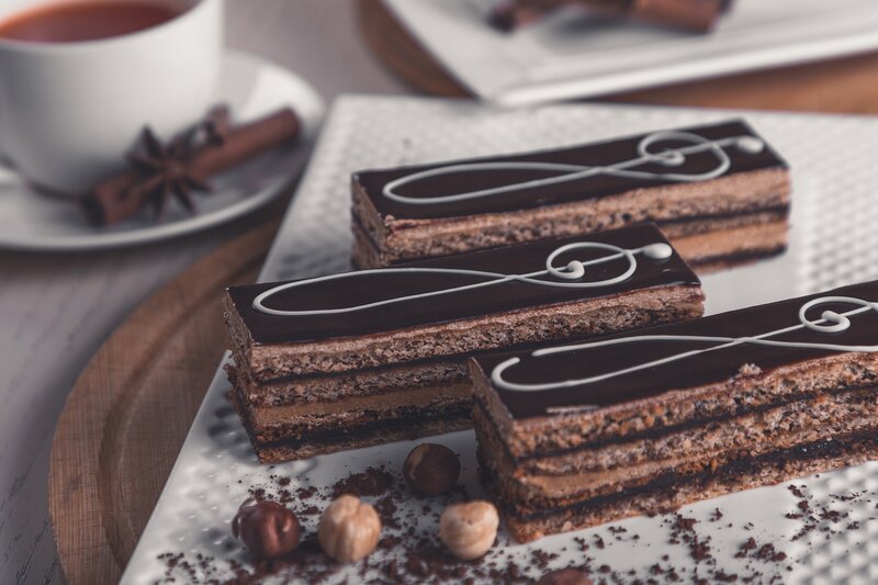Chocolate Pastries on Plate
