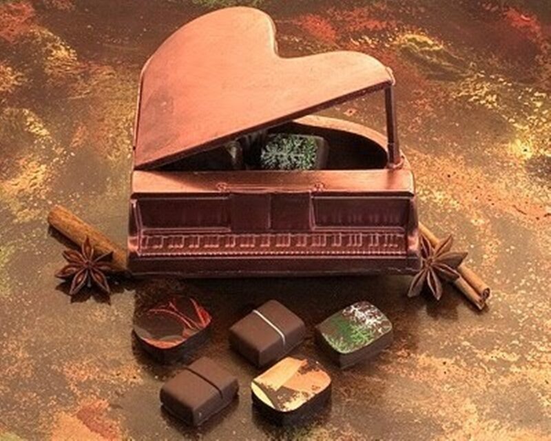 Chocolate Piano with Candies