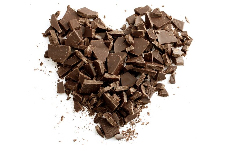 Chocolate Pieces in Heart — Brown