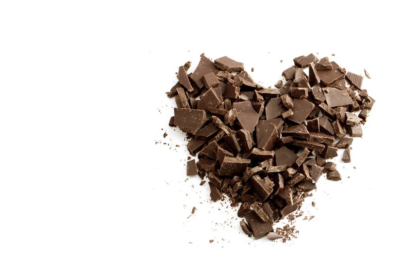 Chocolate Pieces in Heart Shape — Brown, Neutral