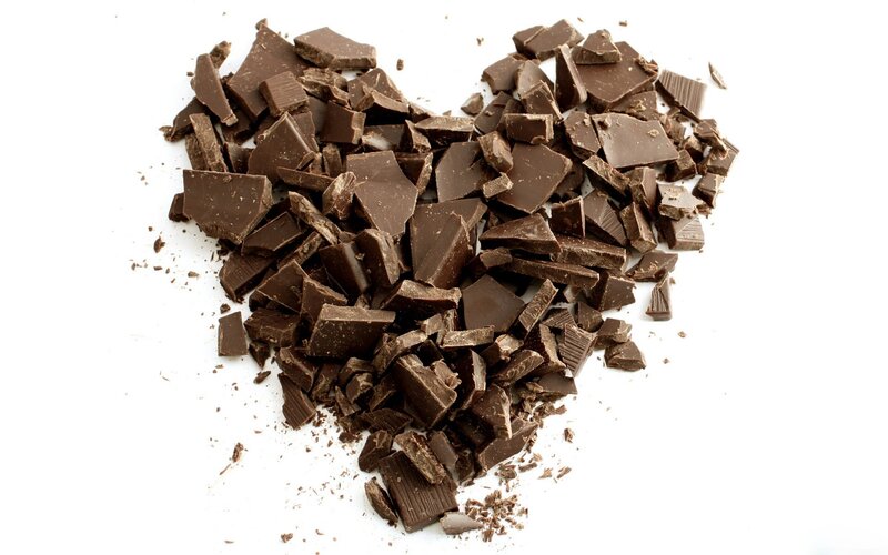 Chocolate Pieces in Heart Shape — Brown