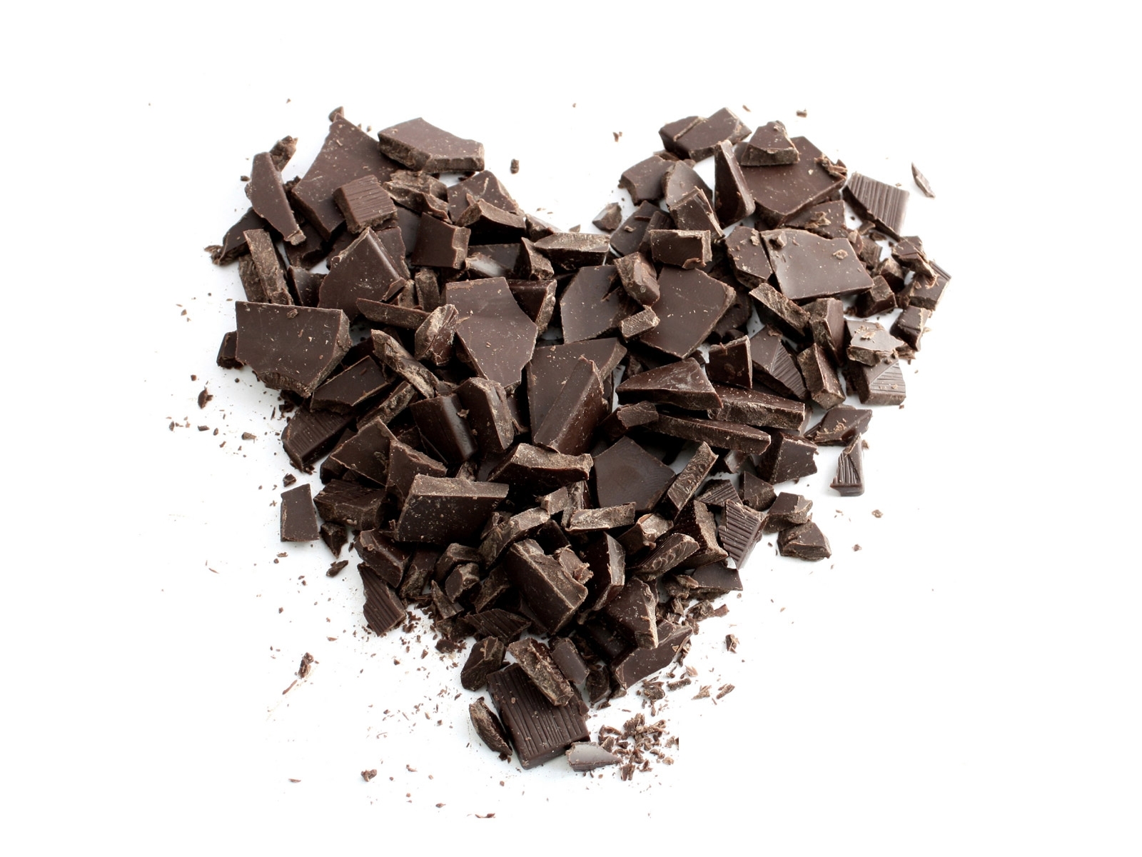 chocolate pieces in heart shape