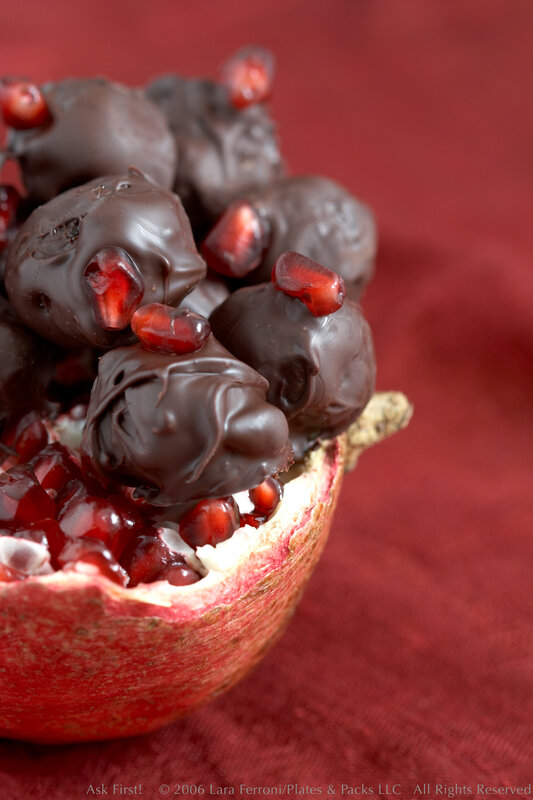 chocolate pomegranate truffles