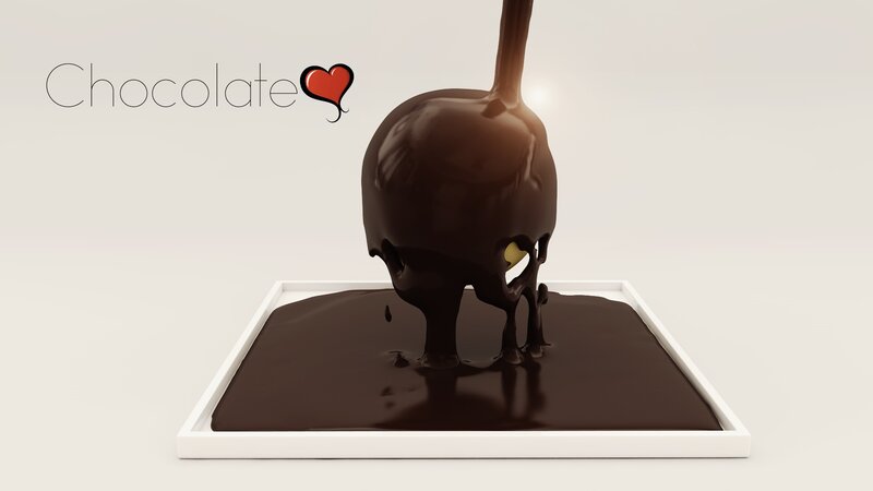 Chocolate pouring over skull