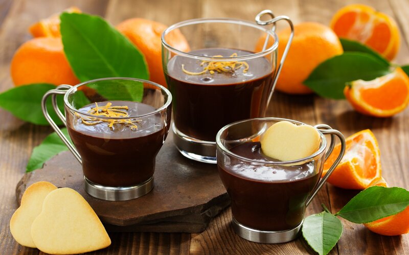 Chocolate Pudding Cups — Brown