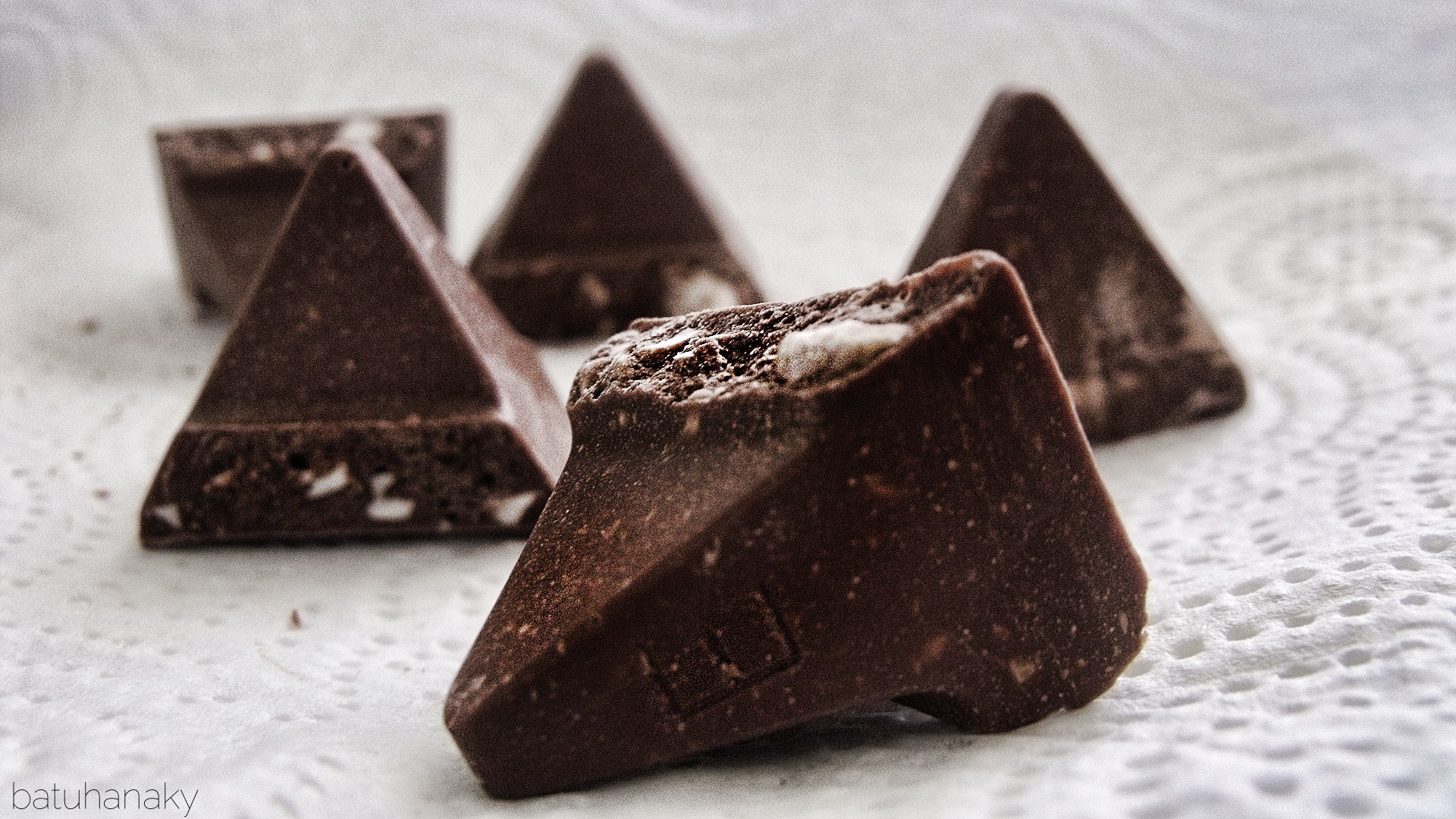 chocolate pyramid pieces