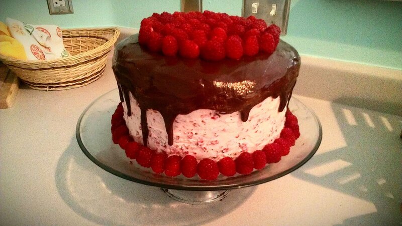 Chocolate Raspberry Cake — Brown