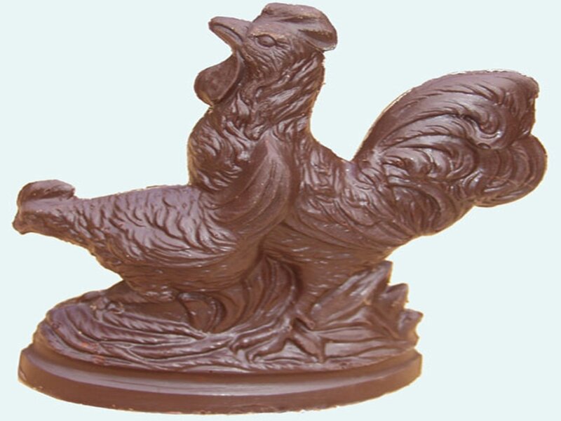 chocolate rooster sculpture