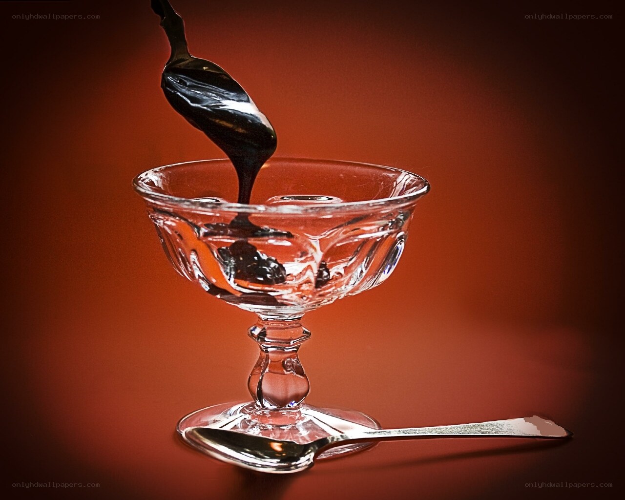 Chocolate sauce being poured
