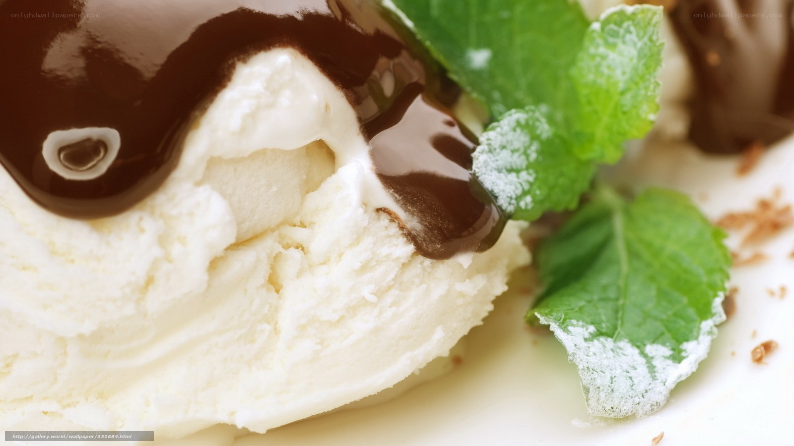 chocolate sauce on ice cream