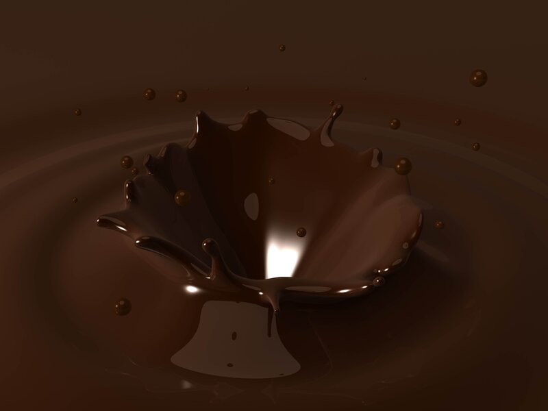 chocolate splash in liquid