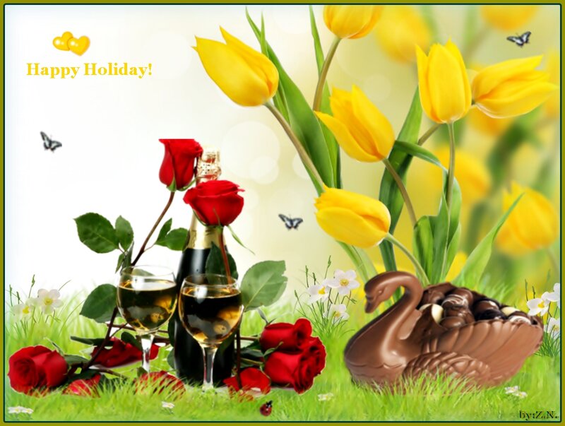Chocolate Swan with Flowers