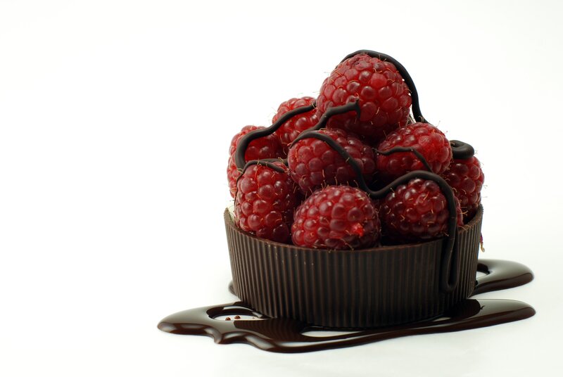 Chocolate Tart with Raspberries — Brown, Appetizing