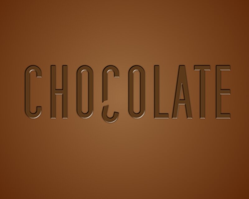 Chocolate text on brown background