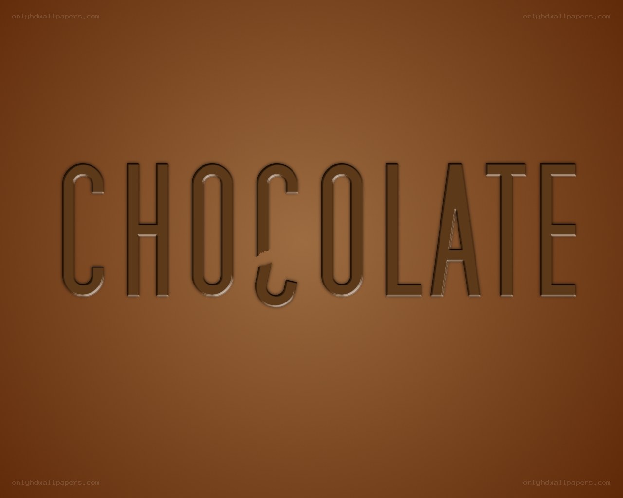 Chocolate text on brown background