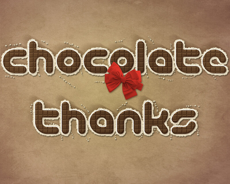 Chocolate Text with Bow