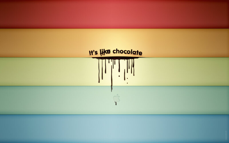 chocolate-themed apple wallpaper