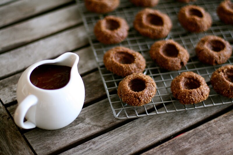 Chocolate Thumbprint Cookies — Brown
