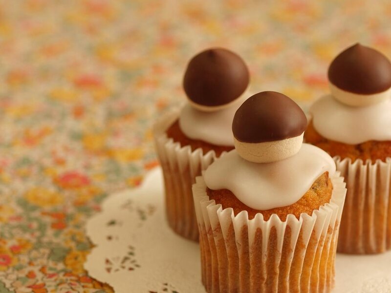 Chocolate-topped Cupcakes — Brown