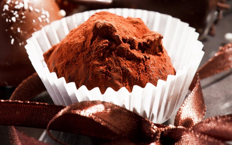 chocolate truffle in a cupcake liner