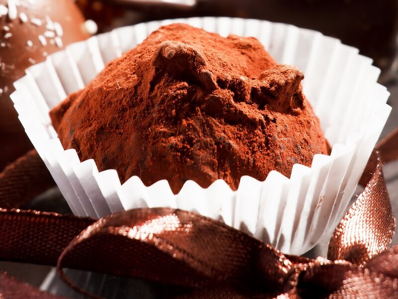 chocolate truffle in paper cup