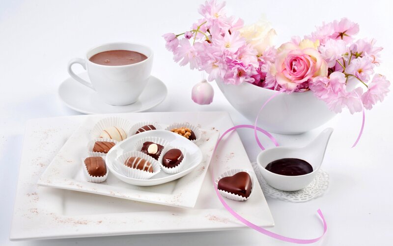 Chocolate Truffles and Flowers