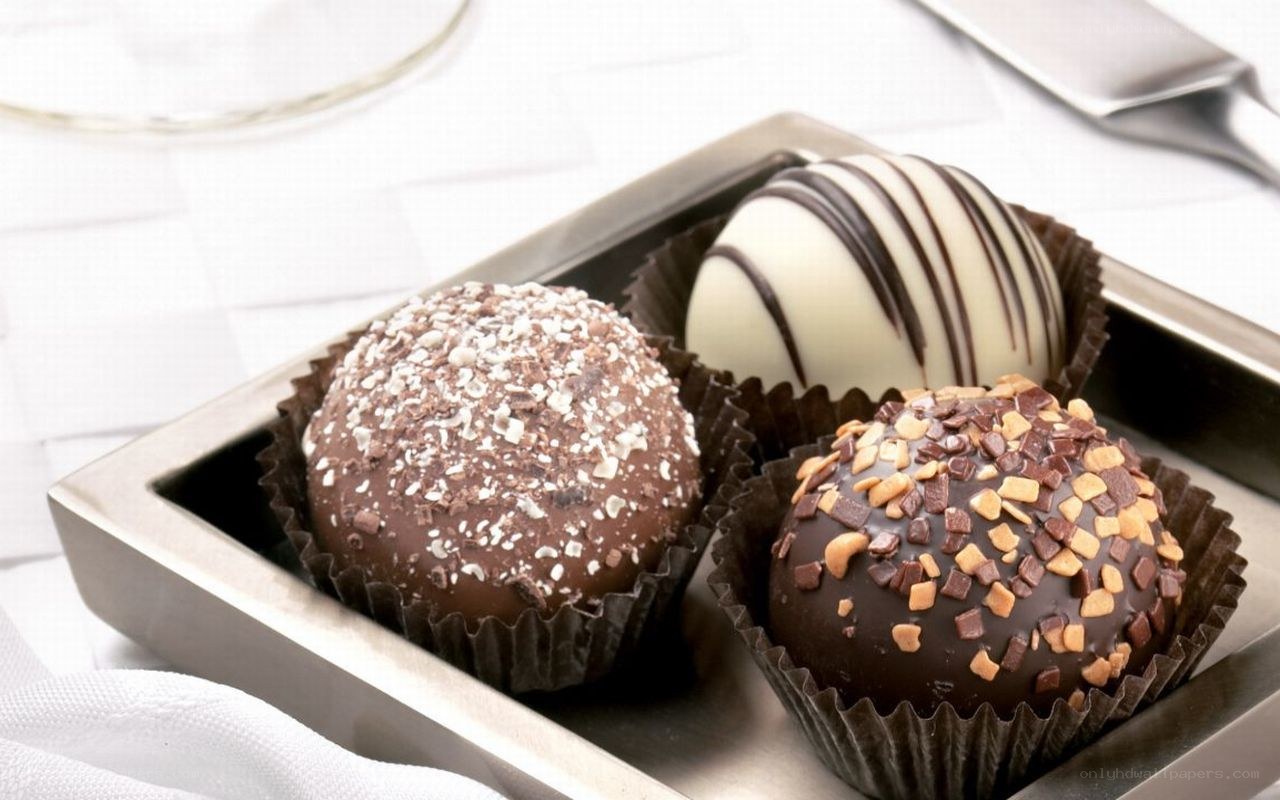 chocolate truffles in a box