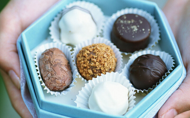 Chocolate Truffles in Box — Blue