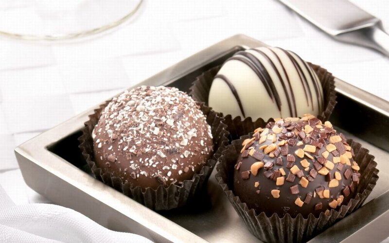 Chocolate Truffles in Box — Brown, Neutral, Photograph, Cupcake Liners