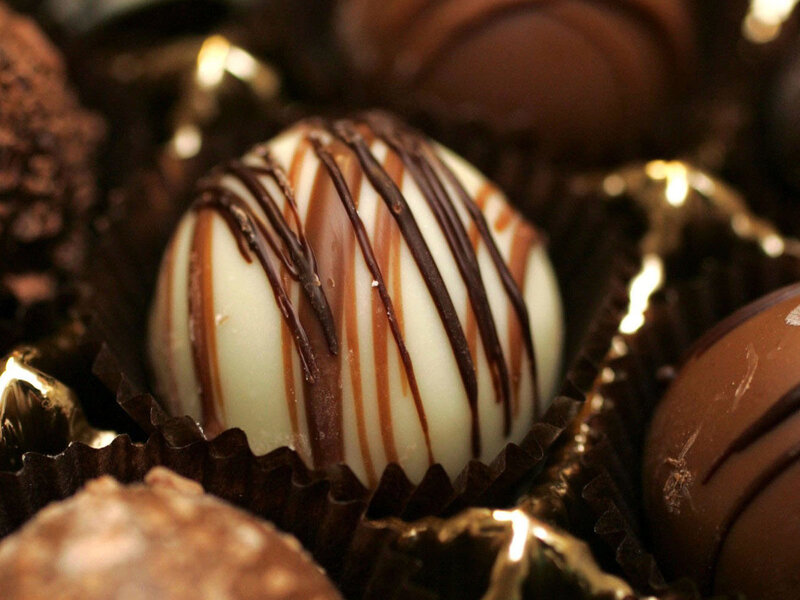 Chocolate Truffles in Box — Brown