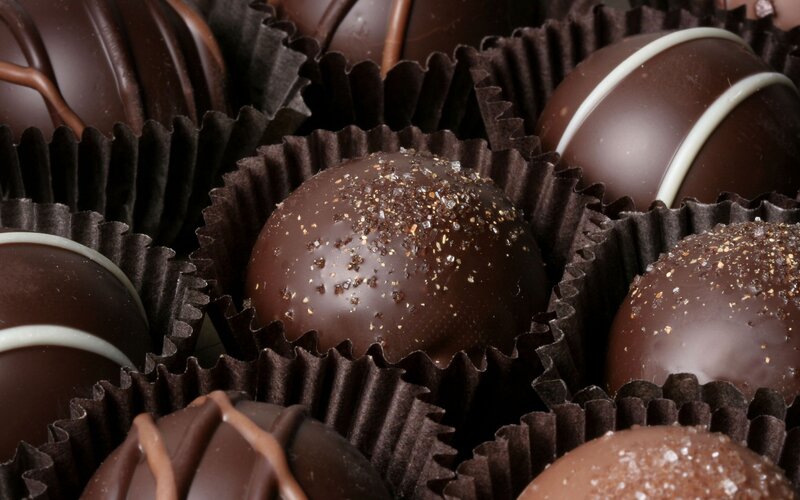 Chocolate Truffles in Cups — Brown, Indulgent, Photograph