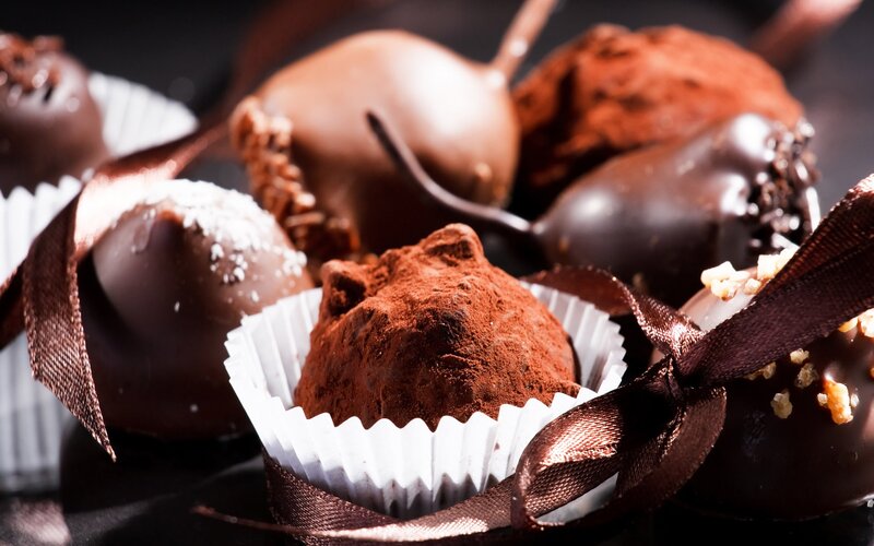 Chocolate Truffles in Cups — Brown, Indulgent