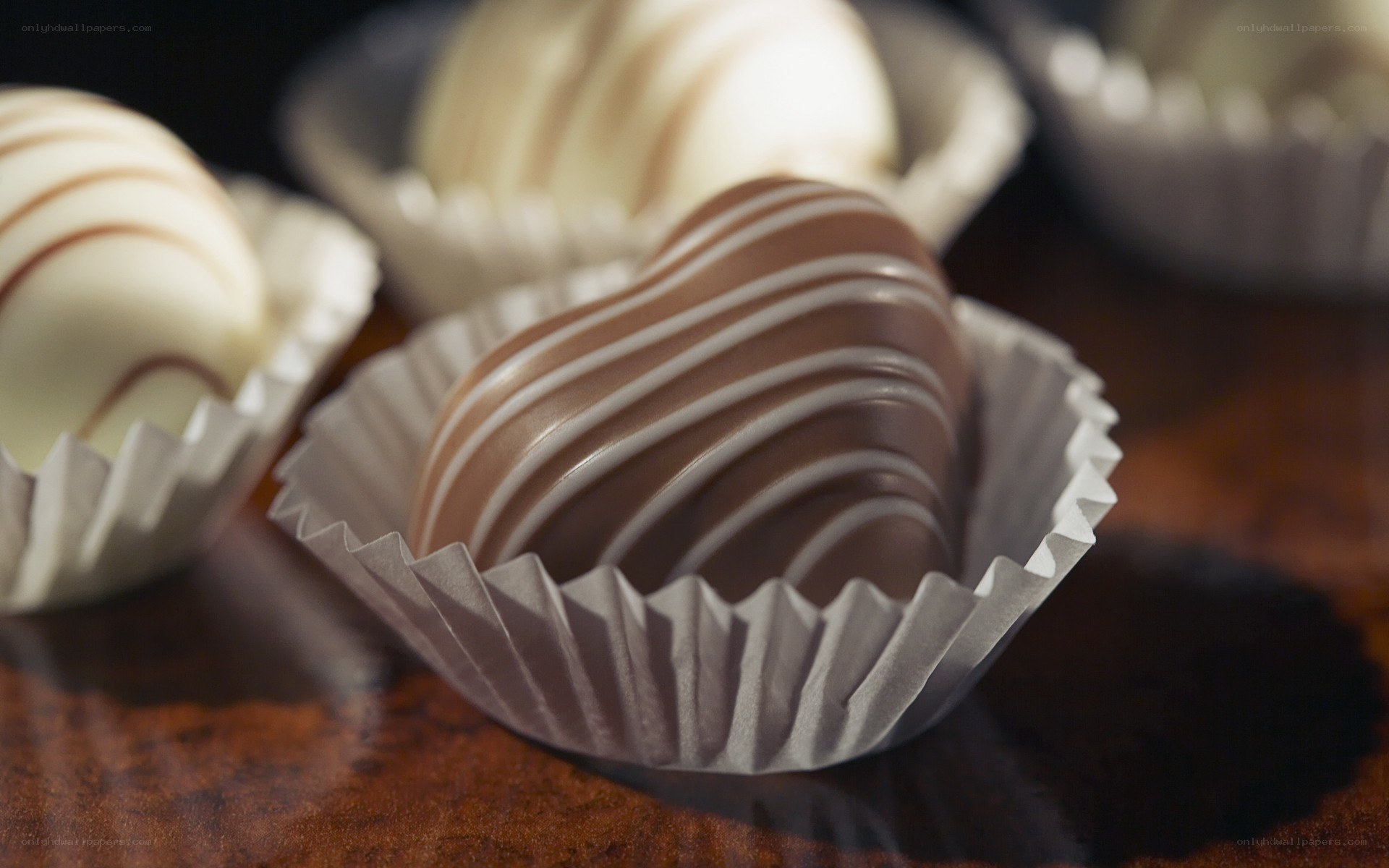 chocolate truffles in paper cups