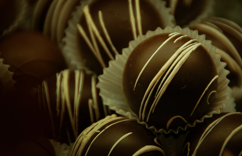 Chocolate Truffles in Paper Cups — Brown, Indulgent, Photograph