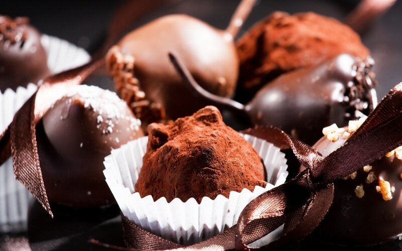 Chocolate Truffles in Paper Cups — Brown, Indulgent