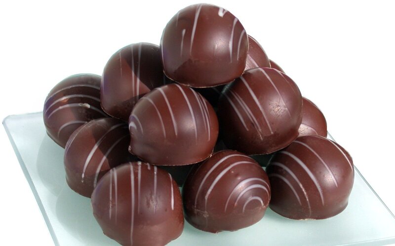 chocolate truffles on a plate