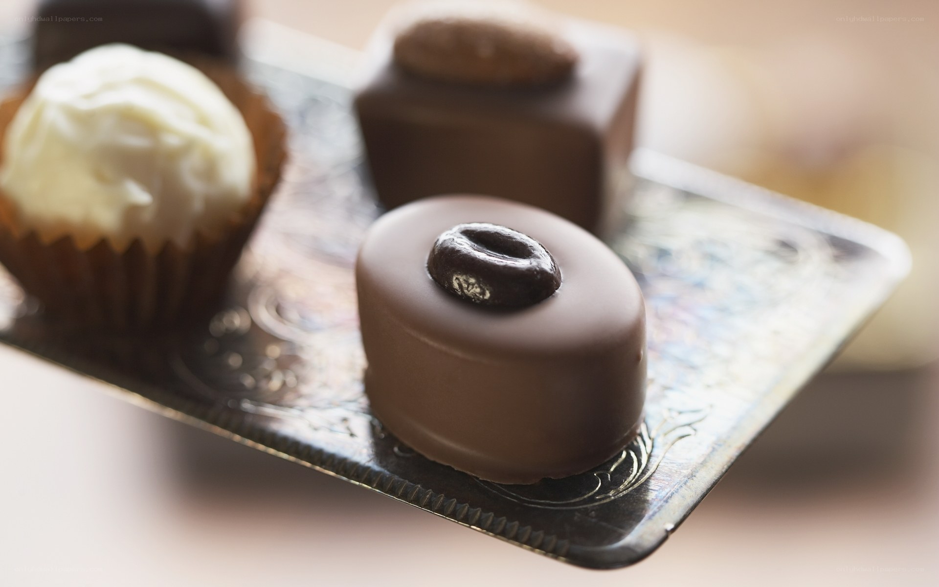 chocolate truffles on a tray