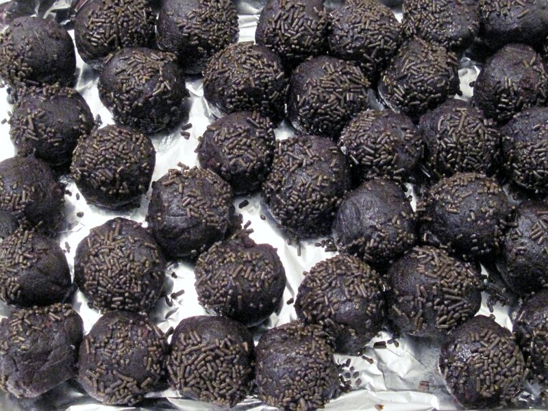 Chocolate Truffles on Foil