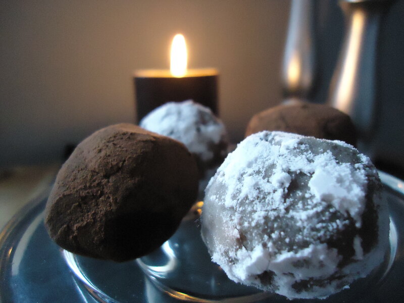 Chocolate Truffles on Plate — Brown, Cozy