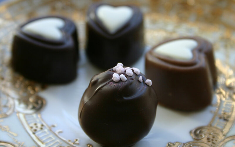 Chocolate Truffles on Plate — Brown, Indulgent, Photograph
