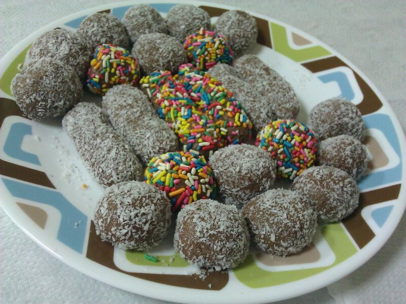Chocolate Truffles on Plate — Brown, Neutral, Photograph